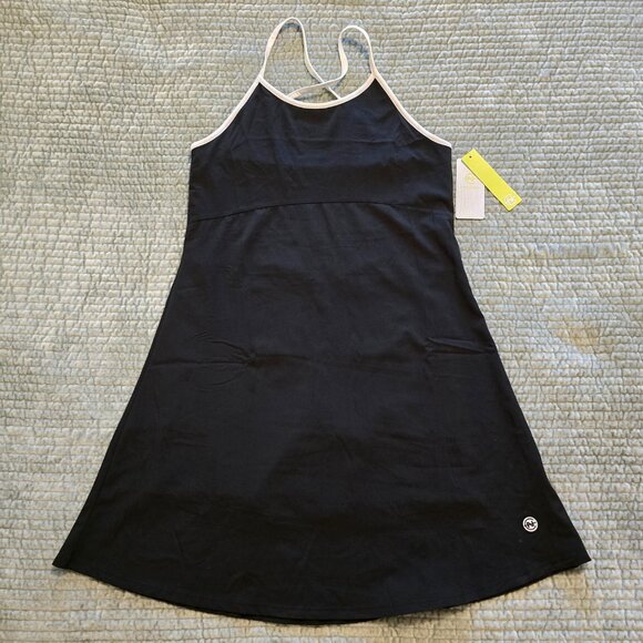 NWT Nautica Competition Black Athletic Sport Tank Skort Dress, White Trim Medium - Picture 1 of 16